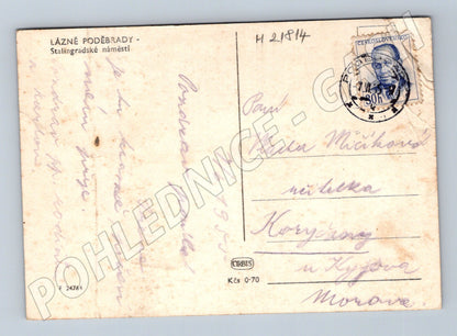 Pohlednice Poděbrady Stalingradské náměstí 1959 (M21814)