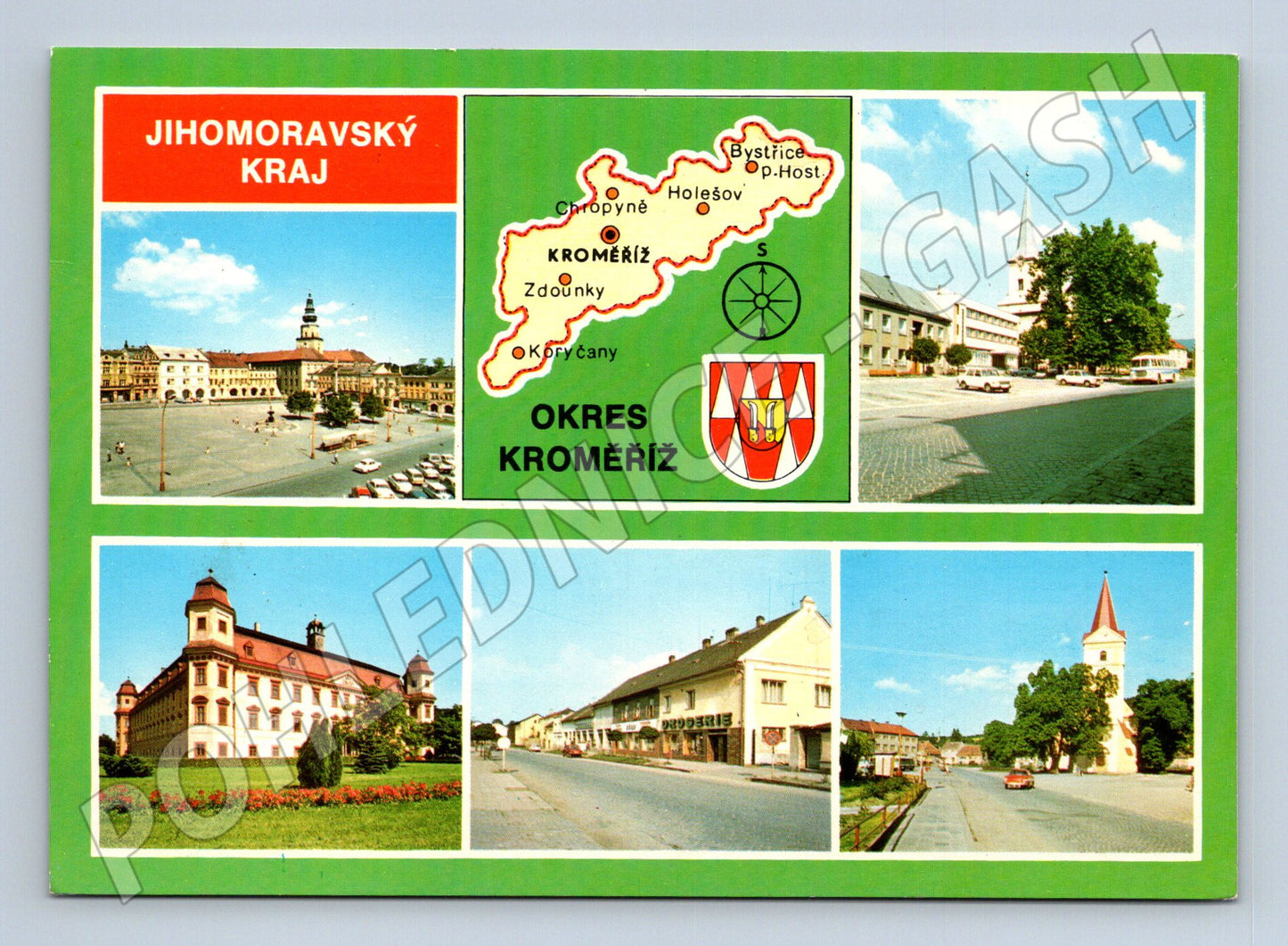 Pohlednice Jihomoravský kraj Kroměříž okres vícepohled (M21845)