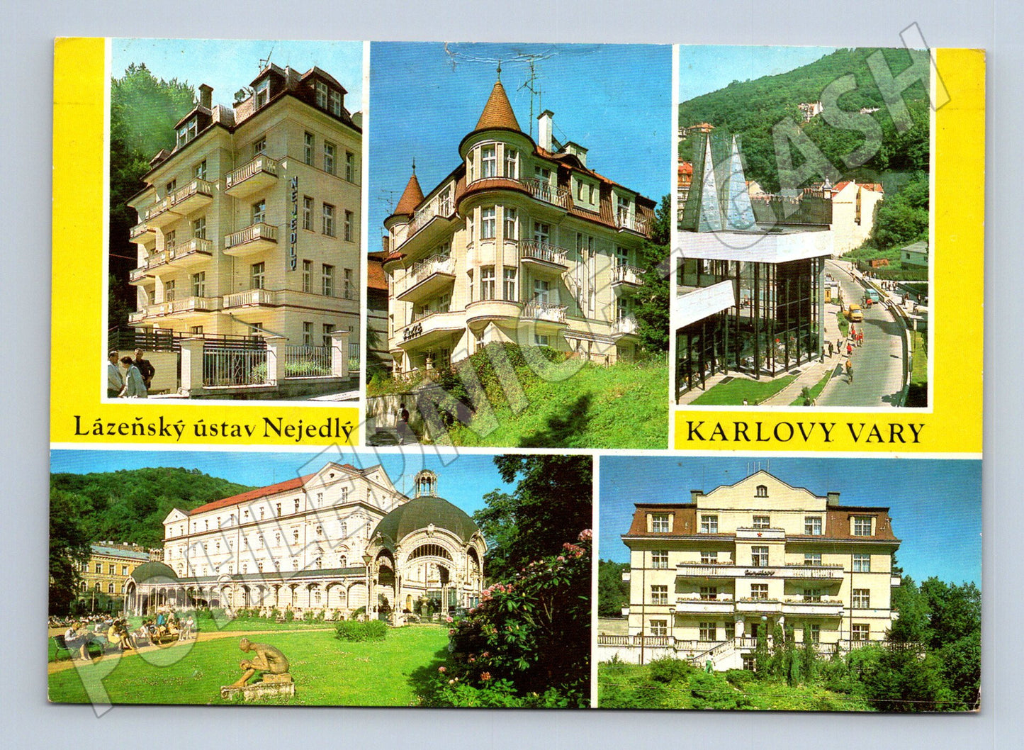 Pohlednice Karlovy Vary různé budovy 1983 (M21848)