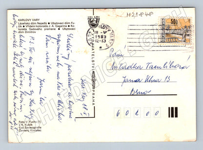 Pohlednice Karlovy Vary různé budovy 1983 (M21848)