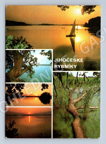 Pohlednice Jihočeské rybníky západ slunce (M21851)