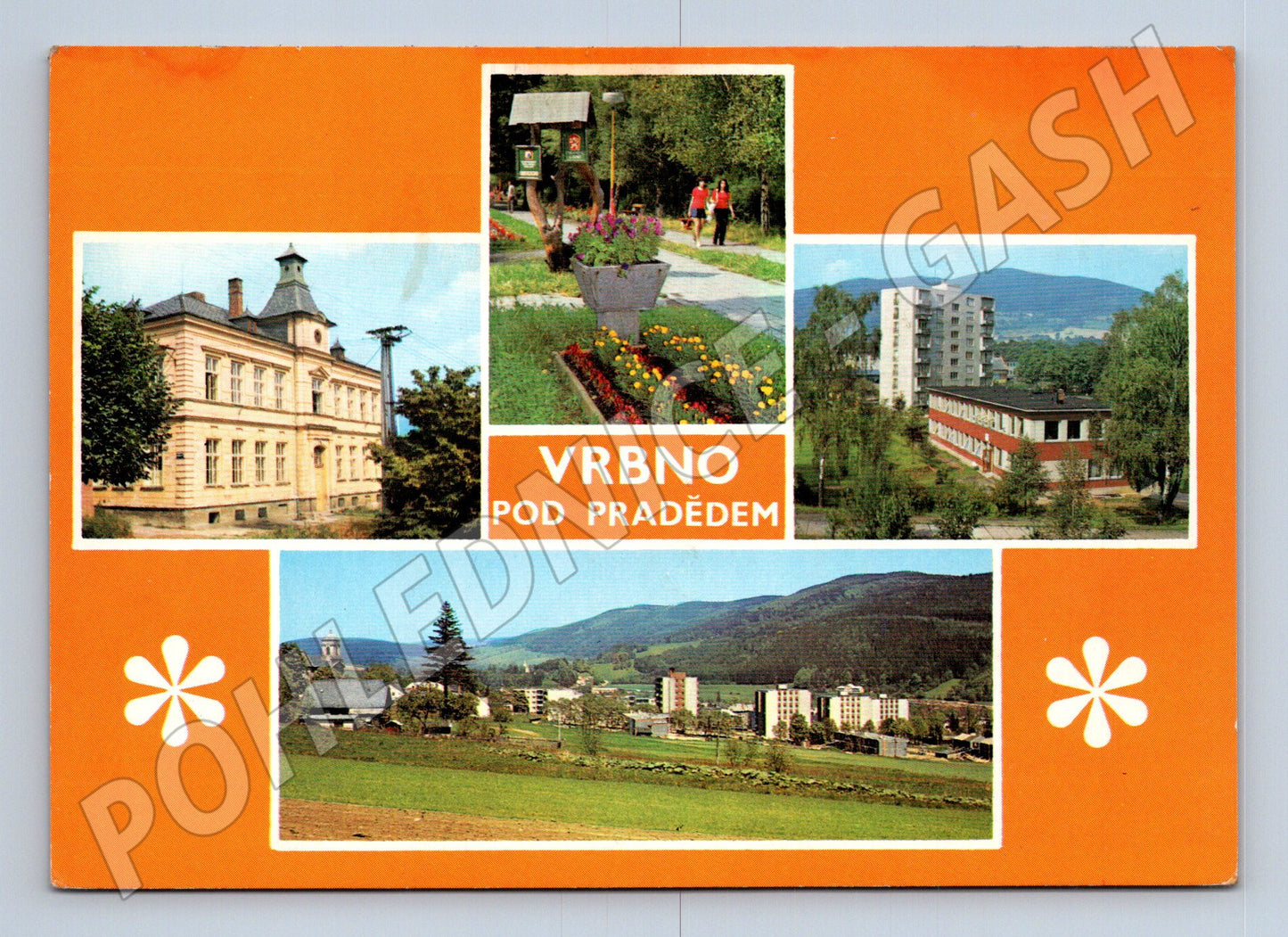 Pohlednice Vrbno pod Pradědem koláž města 1982 (M21852)