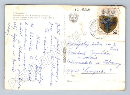 Pohlednice Otrokovice průřez městem 1976 (M21853)