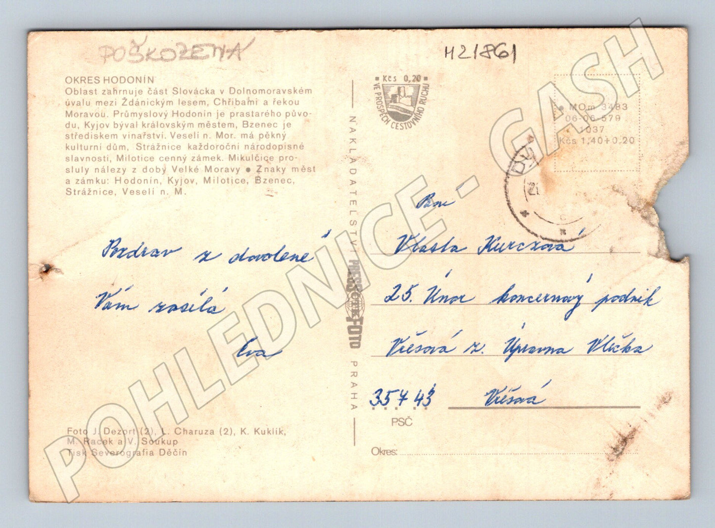 Pohlednice Hodonínsko multi-pohled 1979 (M21861)