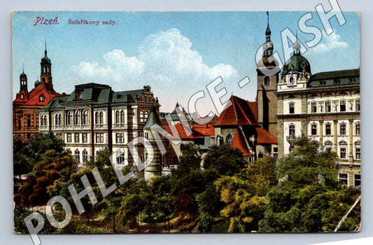 Pohlednice Plzeň Šafaříkovy sady (M2187)