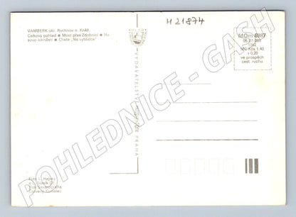 Pohlednice Vamberk celkový pohled, most, náměstí (M21874)