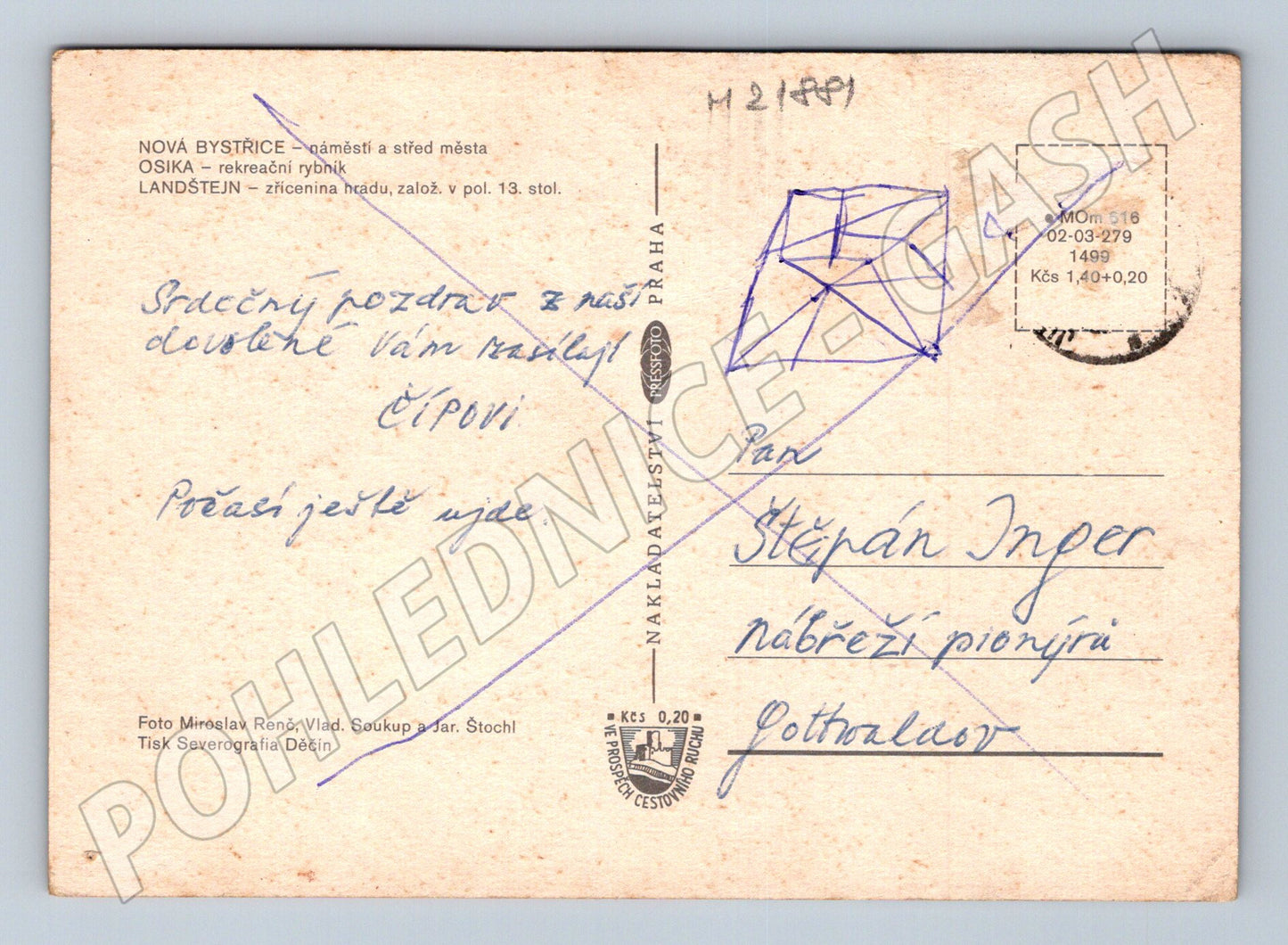 Pohlednice Nová Bystřice, Osika, Landštejn - více motivů (M21881)