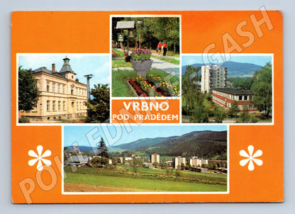 Pohlednice Vrbno pod Pradědem koláž záběrů města (M21883)