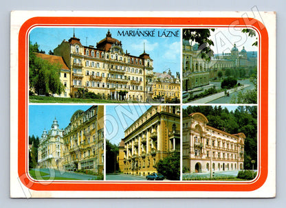 Pohlednice Mariánské Lázně lázeňské budovy 198x (M21890)