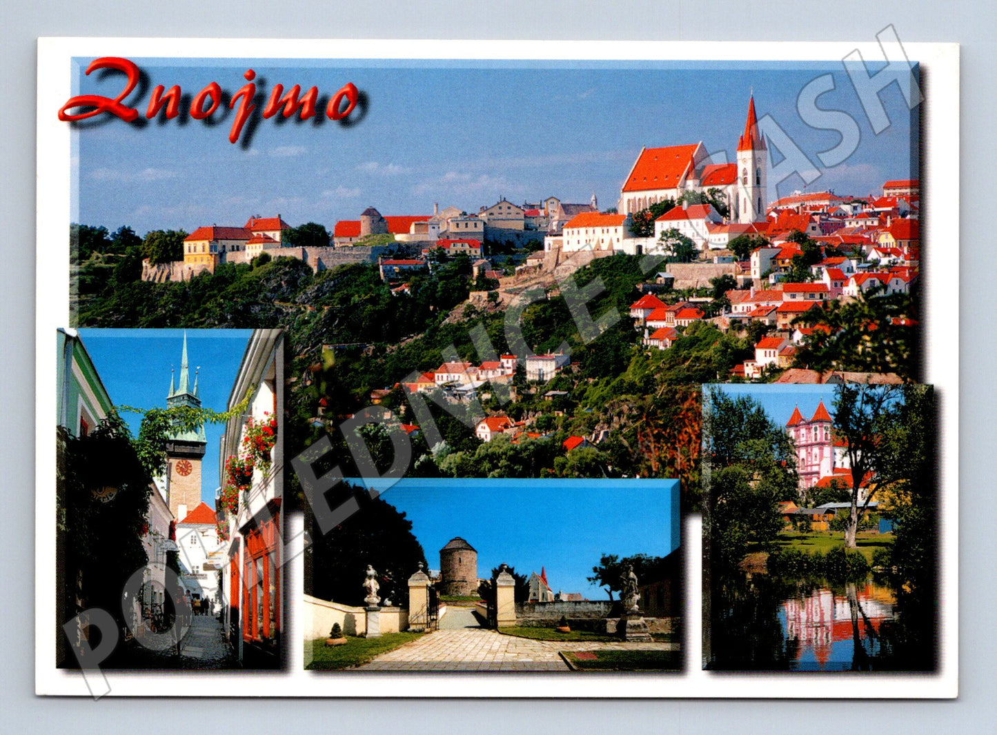 Pohlednice Znojmo koláž městských motivů 2001 (M21891)