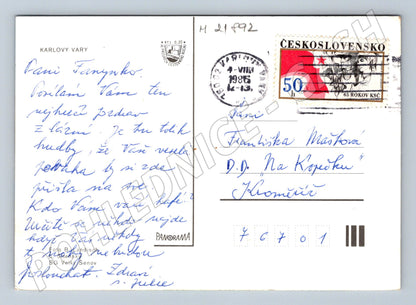 Pohlednice Karlovy Vary koláž 1986 (M21892)