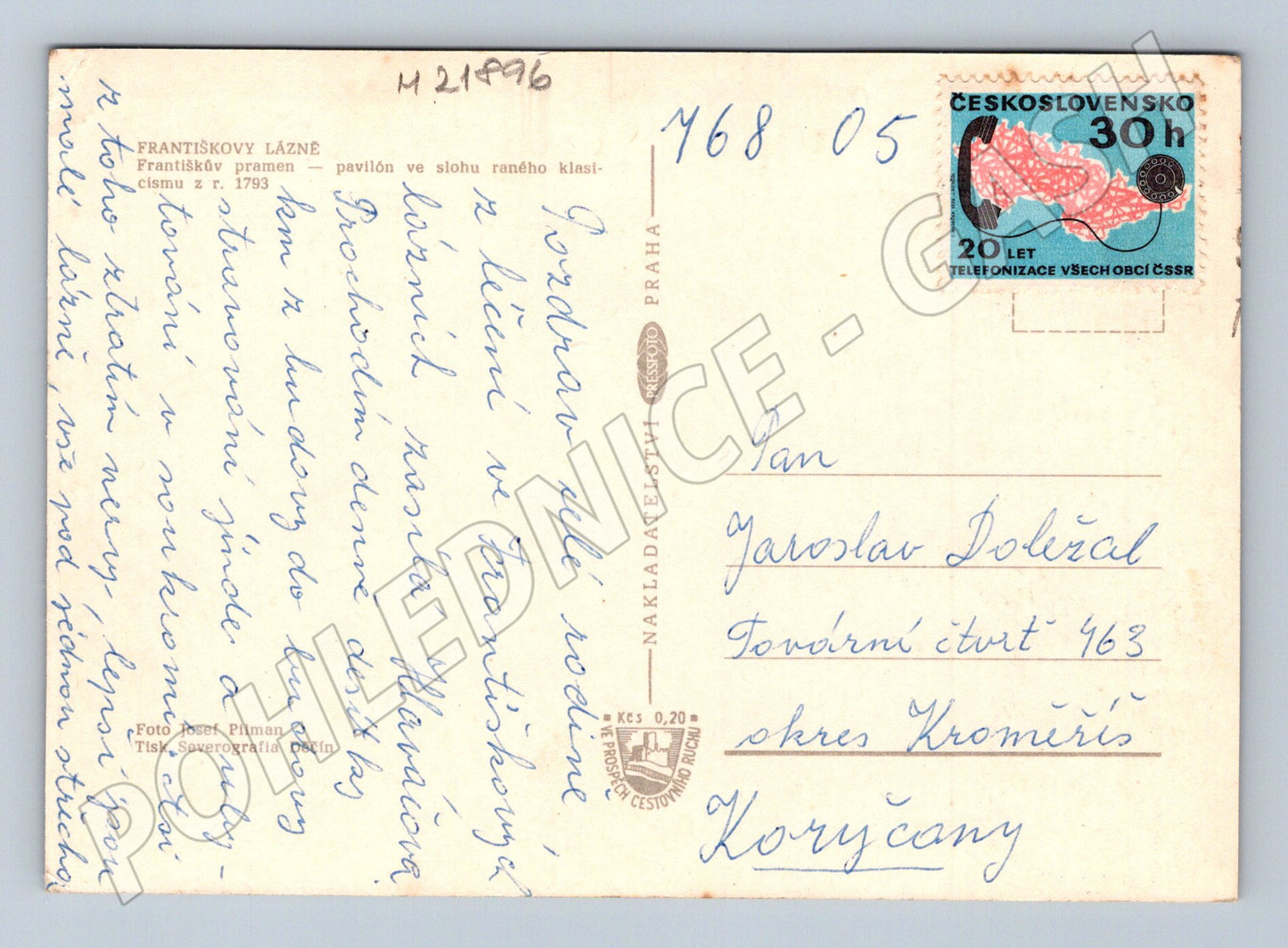 Pohlednice Františkovy Lázně Františkův pramen 1968 (M21896)