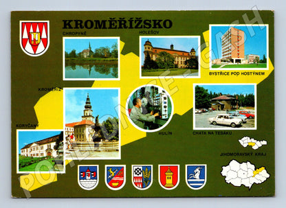 Pohlednice Kroměřížsko koláž míst 1989 (M21904)