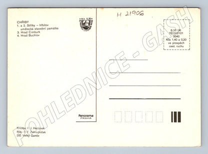 Pohlednice Chřiby s mapou a památkami (M21906)