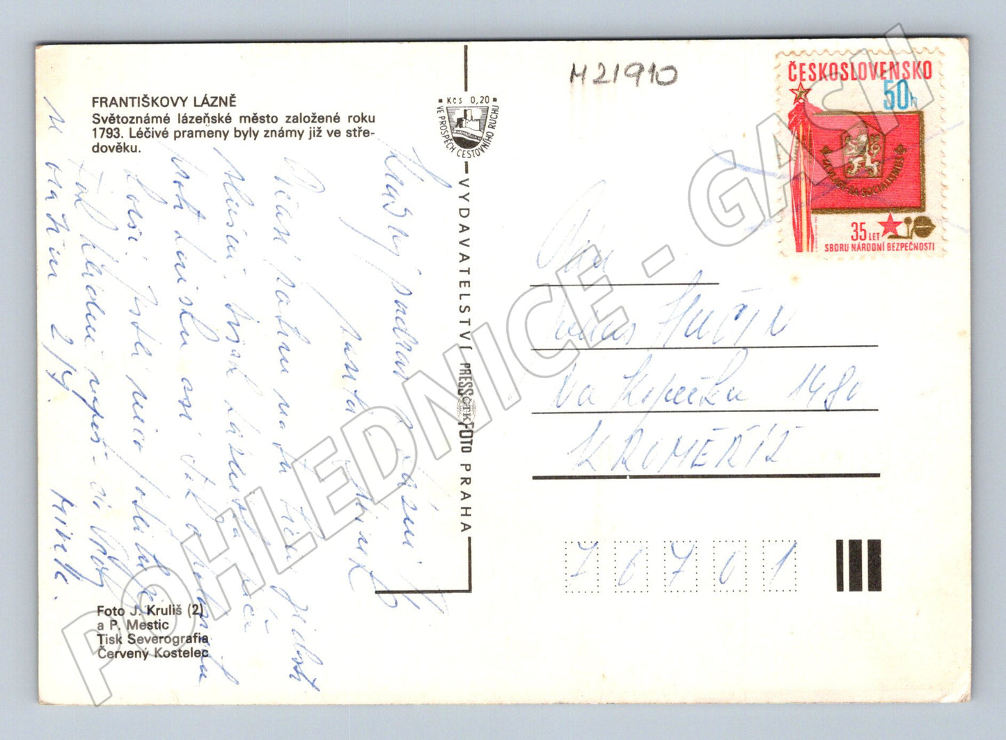 Pohlednice Františkovy Lázně motivy 2001 (M21910)