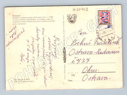 Pohlednice Třeboň koláž náměstí zámek 1978 (M21913)