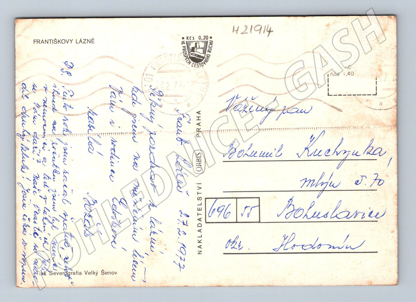 Pohlednice Františkovy Lázně různé pohledy 1977 (M21914)