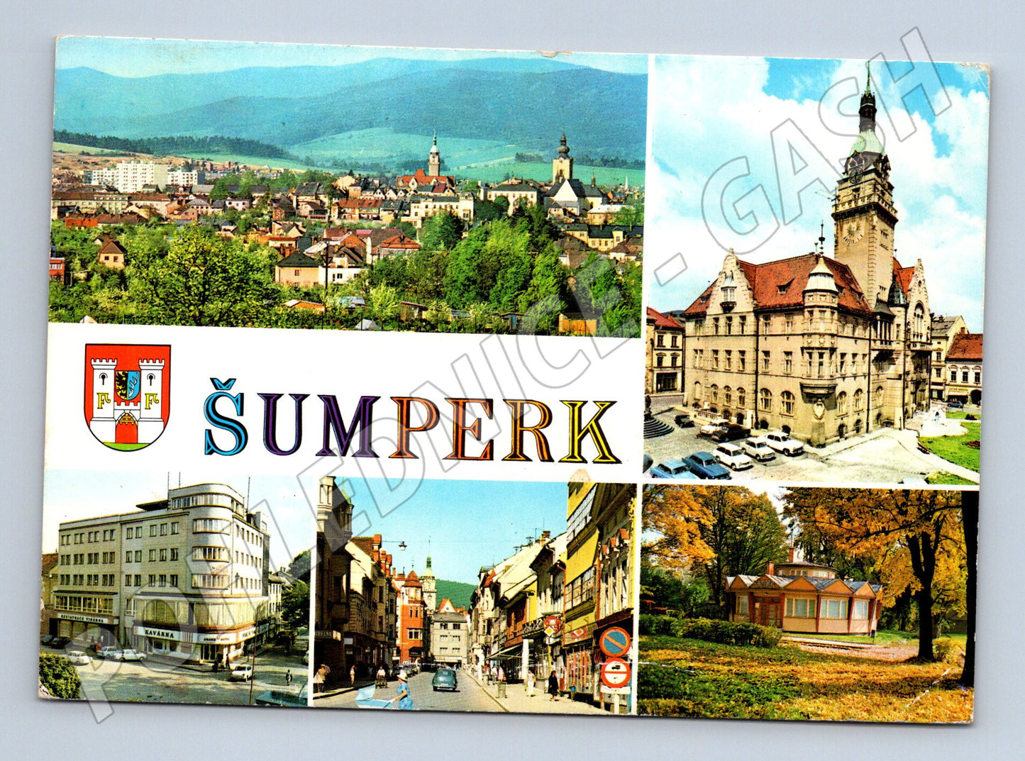 Pohlednice Šumperk koláž pohledů 1970 (M21917)