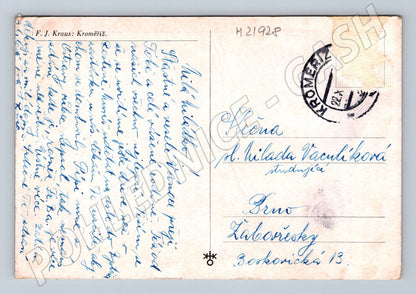 Pohlednice Kroměříž umělecká zimní scéna 1922 (M21928)