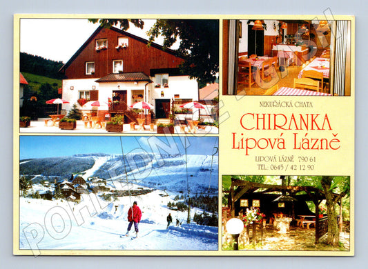 Pohlednice Lipová Lázně Chata Chiranka lyžování 1999 (M21948)