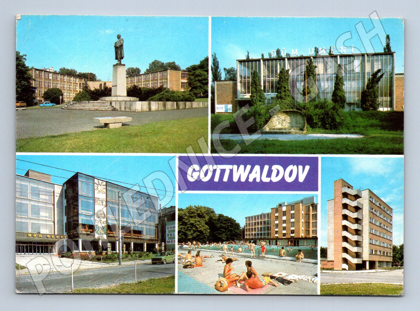 Pohlednice Gottwaldov různé pohledy na moderní město (M21954)