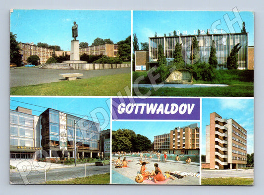 Pohlednice Gottwaldov různé pohledy na moderní město (M21954)