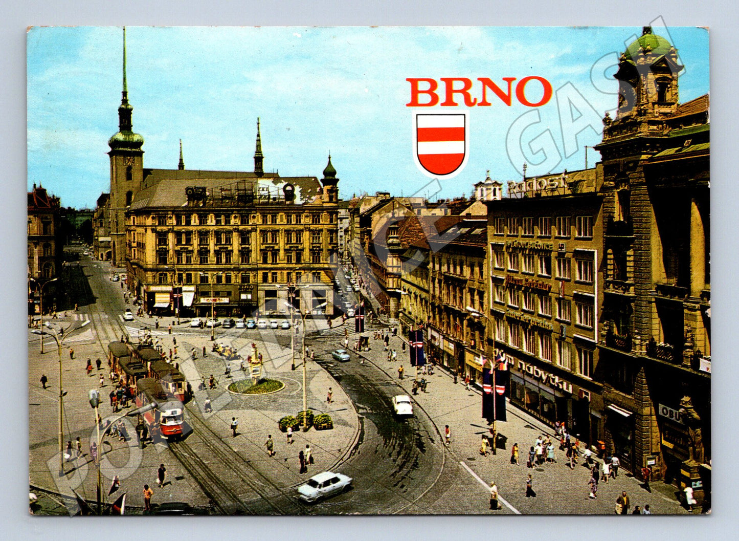 Pohlednice Brno Náměstí Svobody s tramvajemi 1976 (M21962)