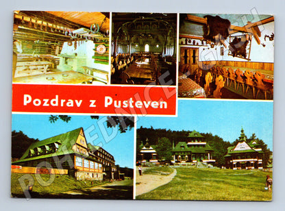Pohlednice Pustevny interiéry a budovy 1966 (M21966)
