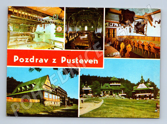 Pohlednice Pustevny interiéry a budovy 1966 (M21966)