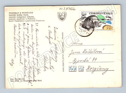 Pohlednice Pustevny interiéry a budovy 1966 (M21966)