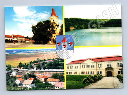 Pohlednice Koryčany náměstí přehrada zámek (M21970)