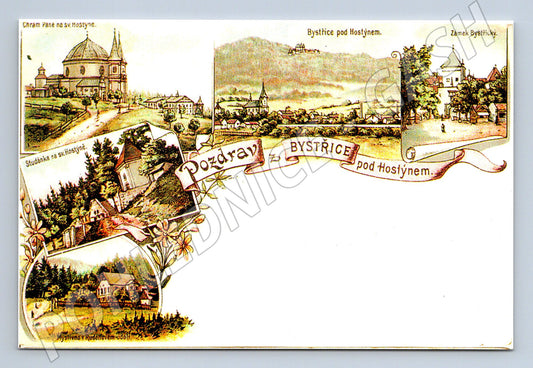 Pohlednice Bystřice pod Hostýnem více motivů (M21980)