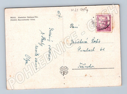 Pohlednice Praha Staroměstský orloj 1952 (M21984)