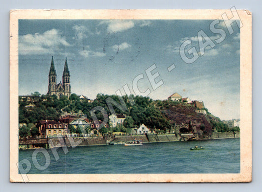 Pohlednice Praha Vyšehrad bazilika Vltava 1956 (M21989)