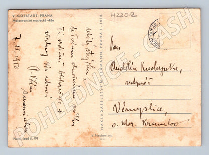 Pohlednice Praha Karlův most Malostranská věž 1910 (M22012)