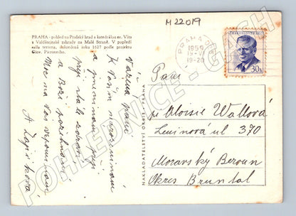 Pohlednice Praha Hrad Valdštejnská zahrada 1959 (M22019)