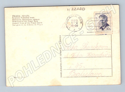 Pohlednice Praha panorama Pražského hradu 1960 (M22020)