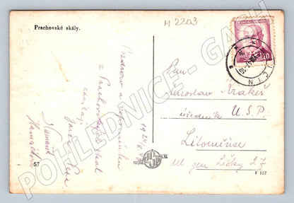 Pohlednice Prachovské skály Český ráj PP 1948 (M2203)