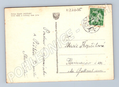 Pohlednice Slovensko Piešťany Hotel Eden 1958 (M22035)