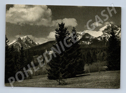 Pohlednice Slovensko Tatry Slavkovský a Lomnický štít (M22057)