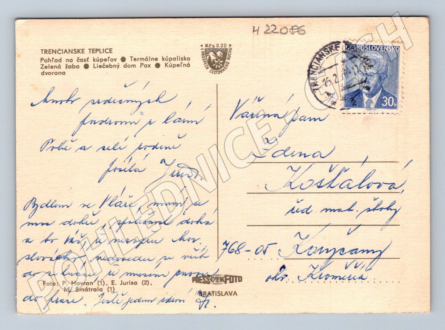 Pohlednice Slovensko Trenčianske Teplice lázně 1968 (M22086)