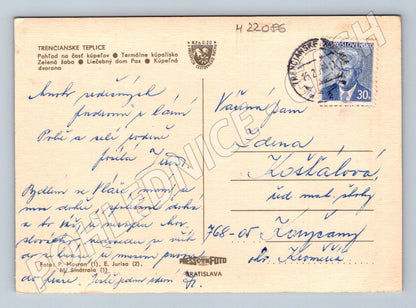 Pohlednice Slovensko Trenčianske Teplice lázně 1968 (M22086)
