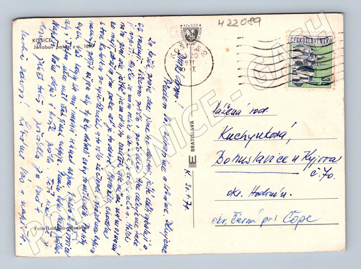 Pohlednice Slovensko Košice Jakabov palác 1971 (M22089)