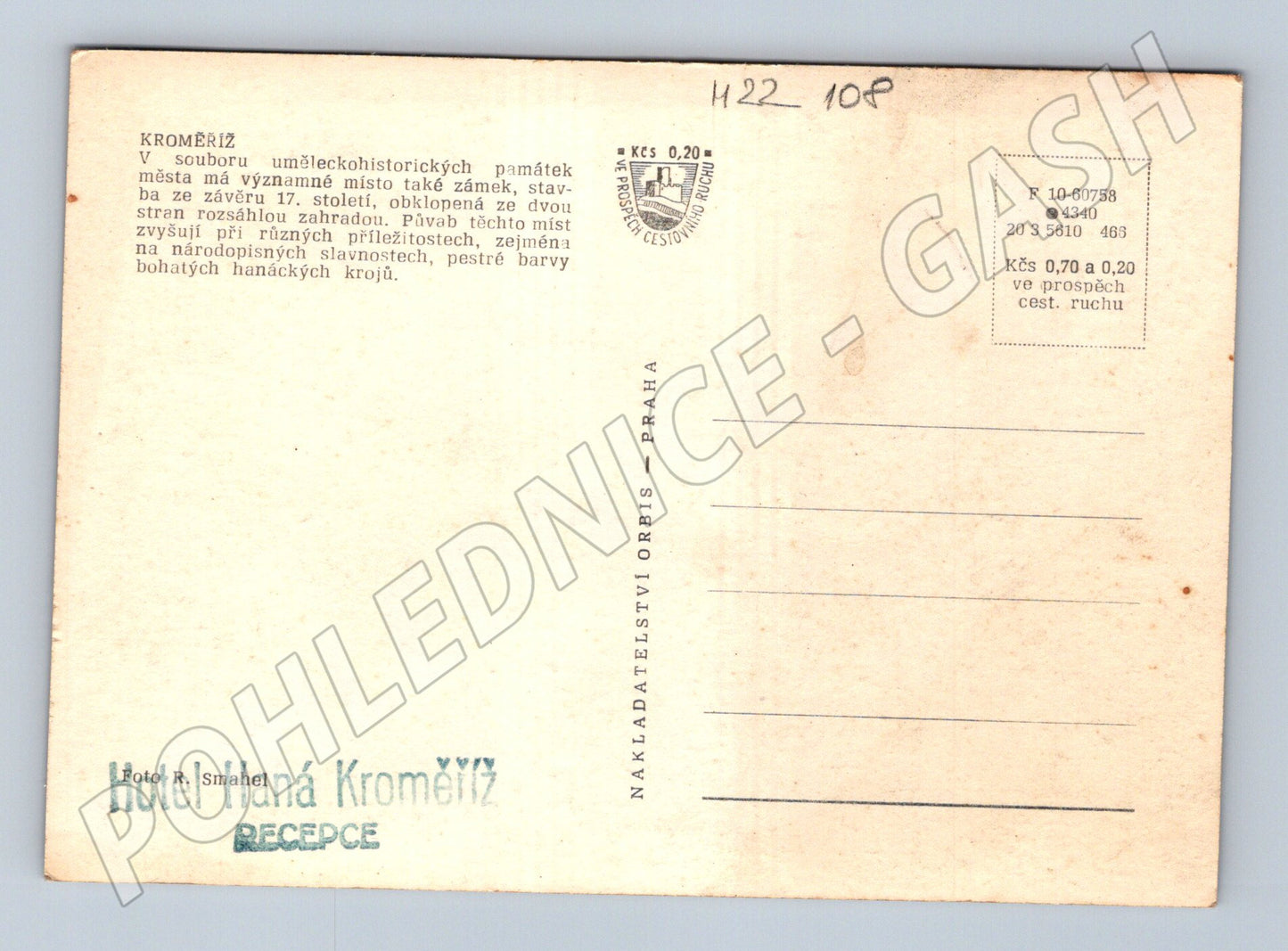 Pohlednice Kroměříž zámek a lidé v krojích (M22108)