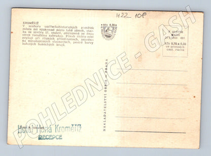 Pohlednice Kroměříž zámek a lidé v krojích (M22108)