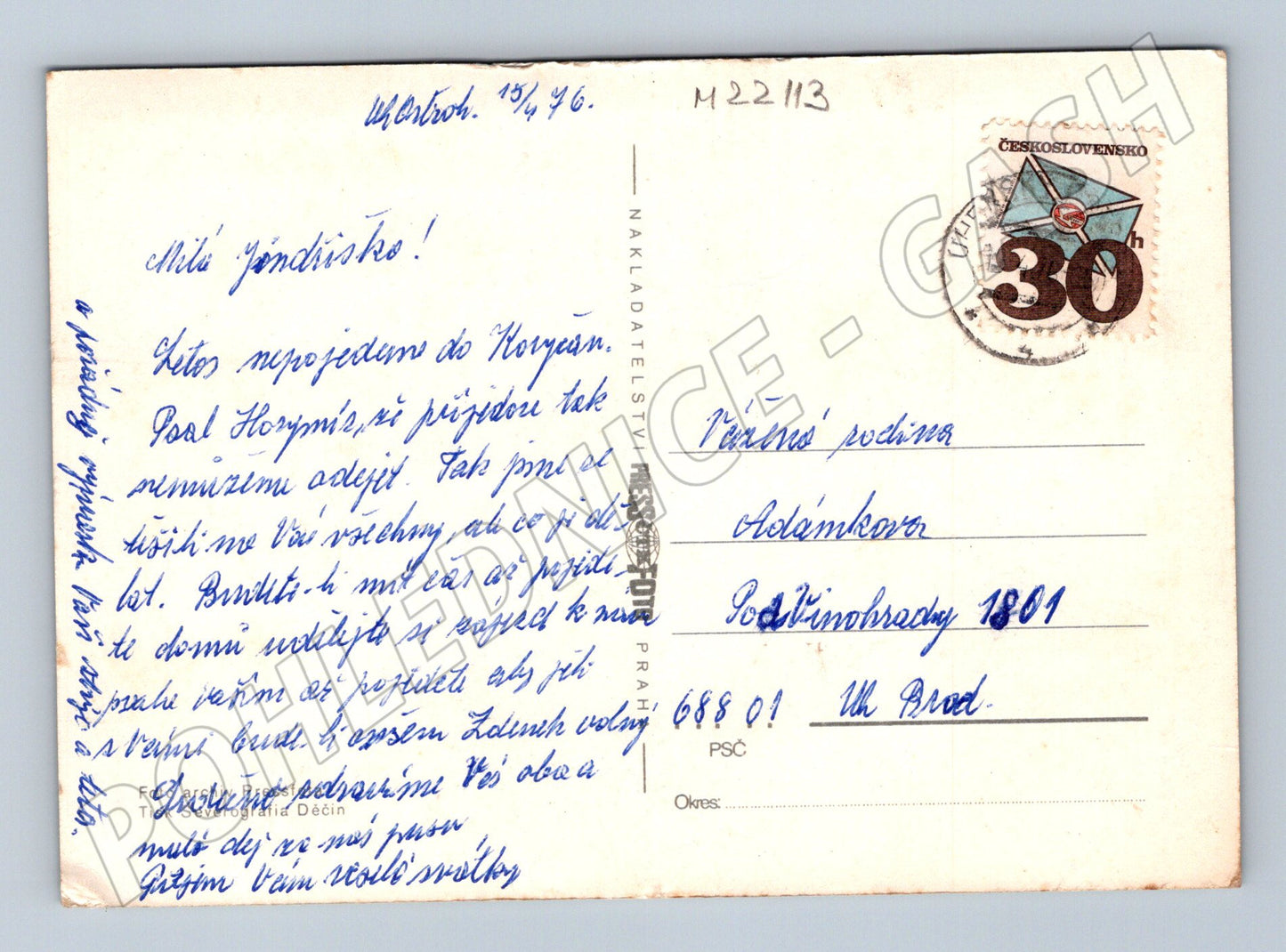 Pohlednice Lidový tanec v sadu 1946 (M22113)