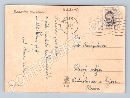 Pohlednice Etnografie Morava tanec dívek 1951 (M22140)