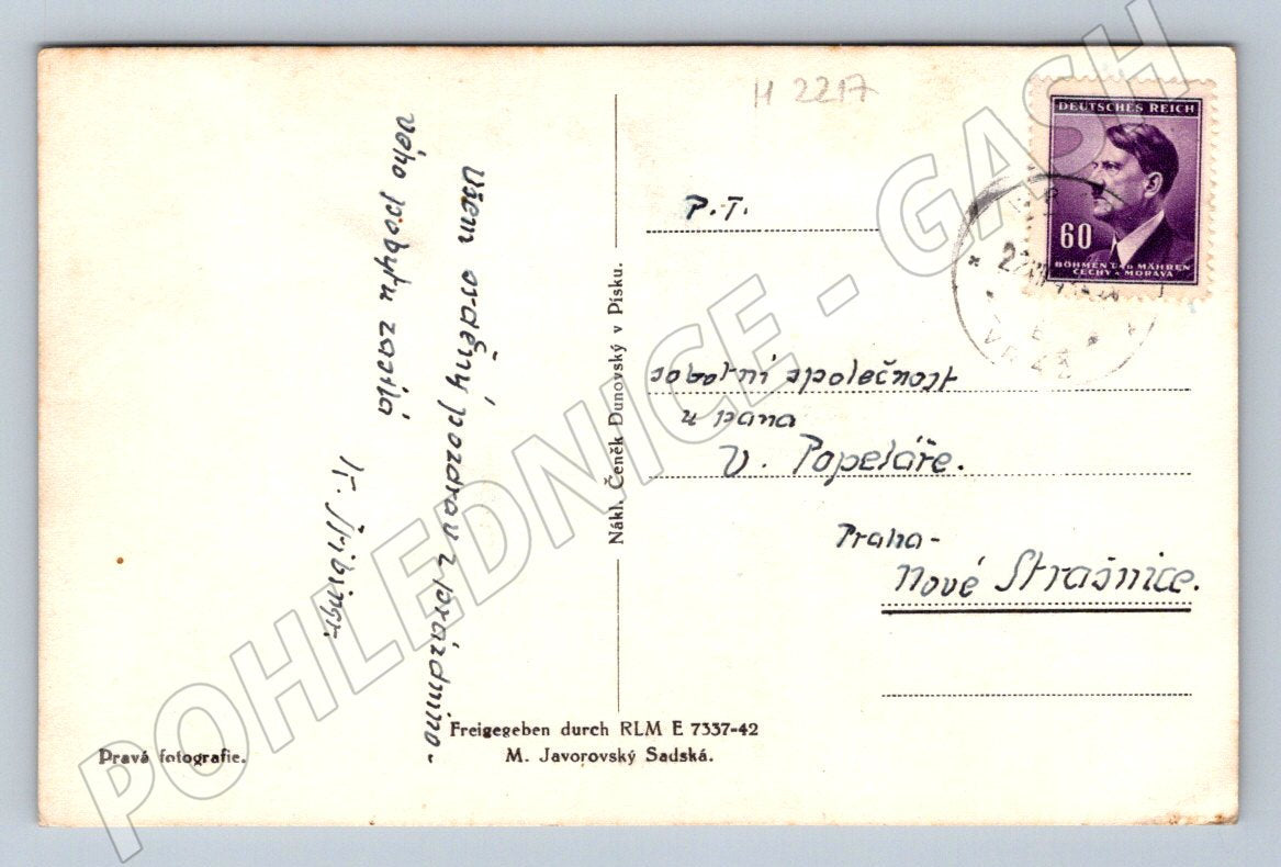 Pohlednice Vráž vyhlídka s Kobylí ČR PP 1942 (M2217)