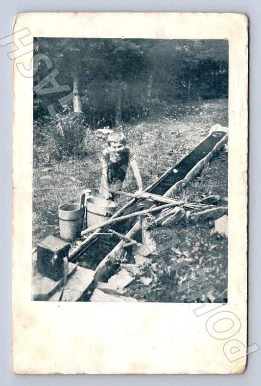 Pohlednice Pozdrav z Radhoště čerpání vody (M2218)