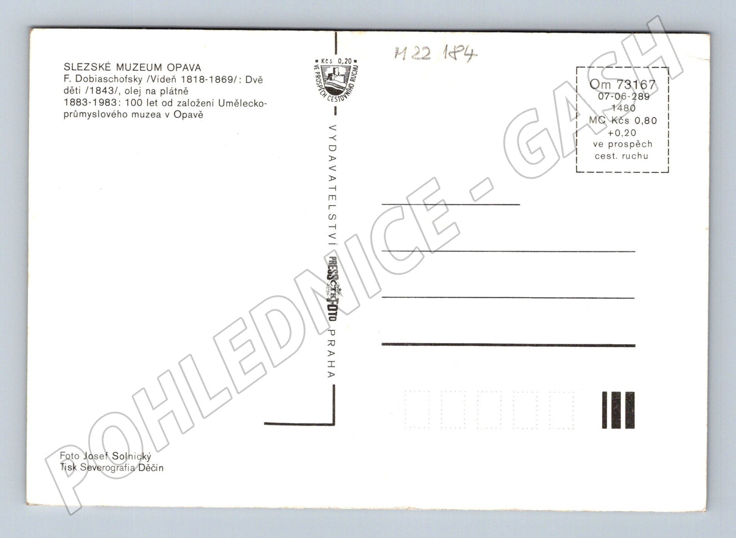 Pohlednice reprodukce Dvě děti olej 1983 (M22184)